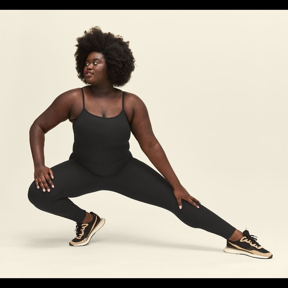 Girlfriend collective black unitard bodysuit